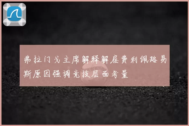 弗拉门戈主席解释解雇费利佩路易斯原因强调竞技层面考量